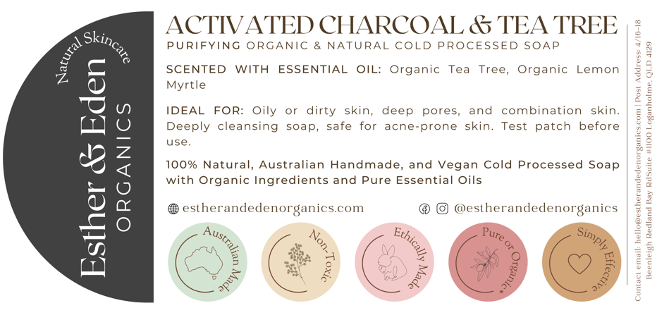 Activated Charcoal and Tea Tree Organic Bar Soap