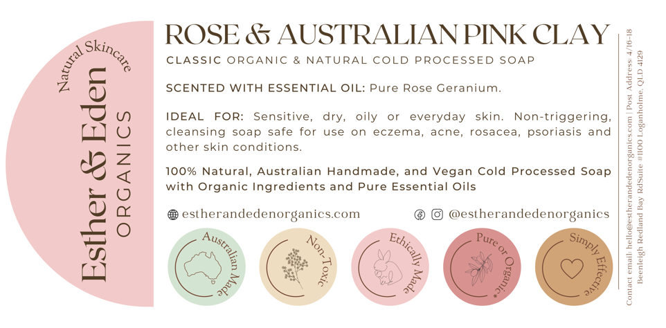 Rose & Australian Pink Clay Organic Bar Soap